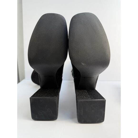 Abound Womens 7 Black Sparkle Fabric Zip Ankle Platform Block Heel Boot NWOT - Picture 9 of 13